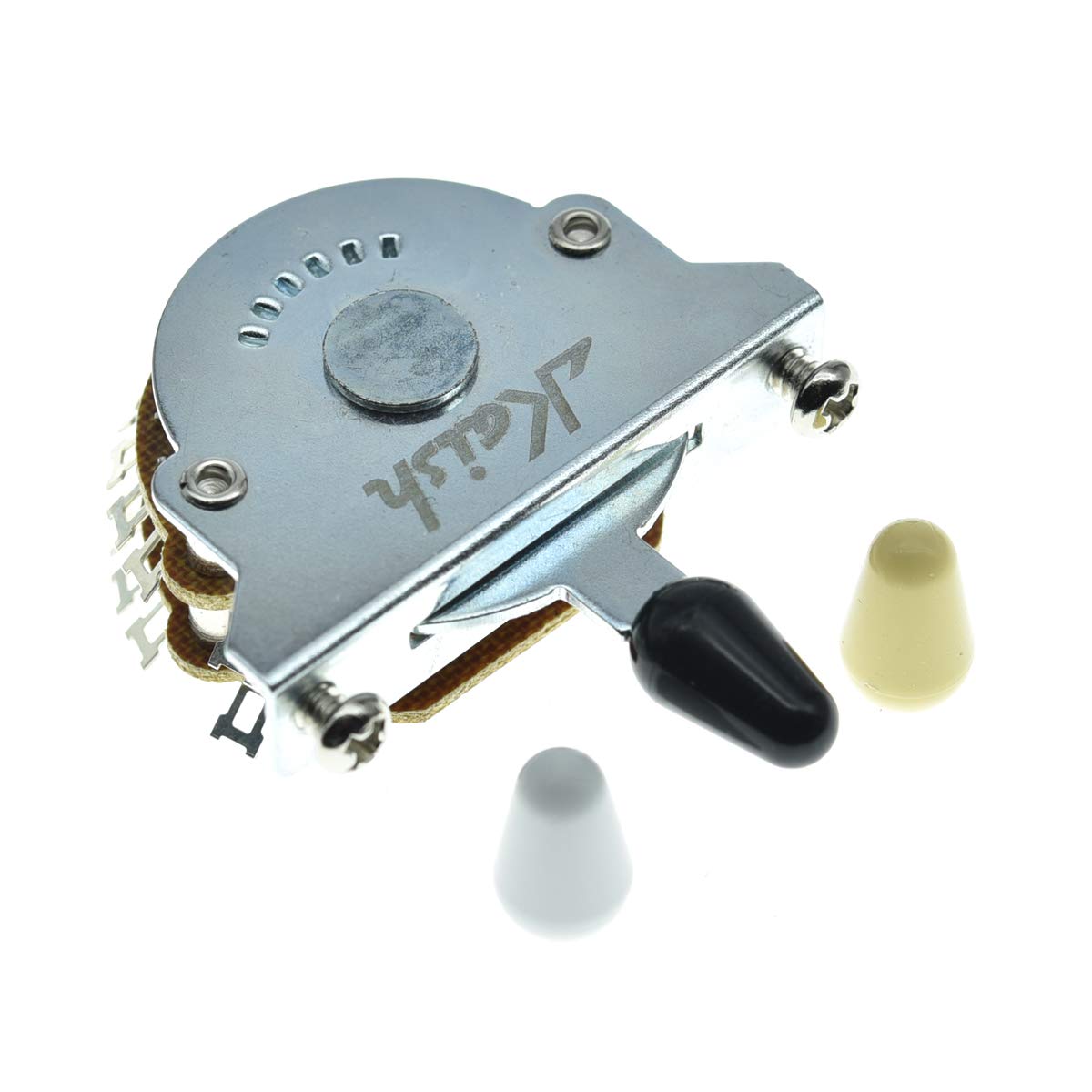 5-Position Super Switch Pickup Selector Super Switch 4-Pole Double Wafer for Strat/Nashville Tele Guitars with Black/Ivory/White